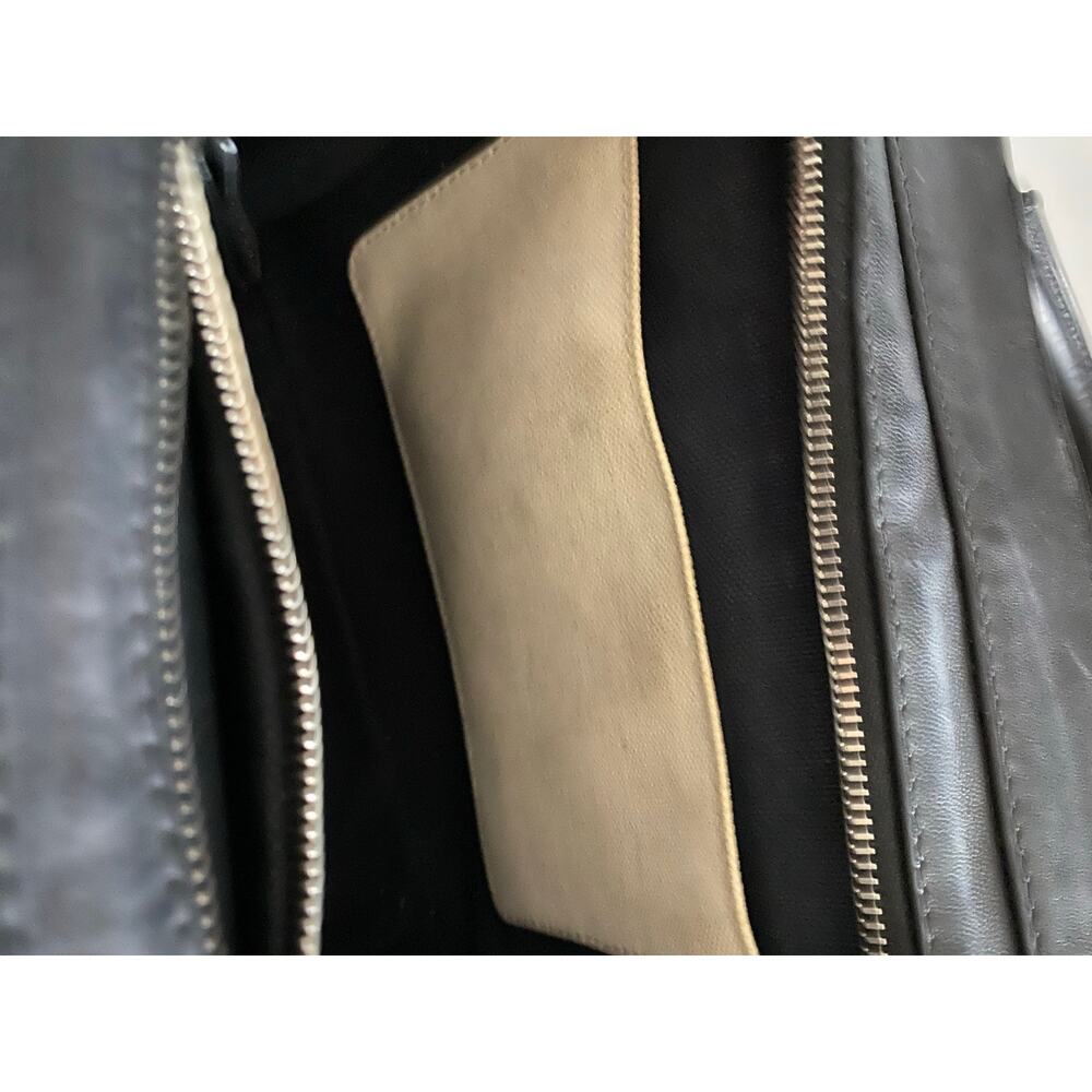 rag & bone Women’s Khaki Canvas Black Leather Small Pilot Satchel Crossbody Bag - Picture 14 of 15